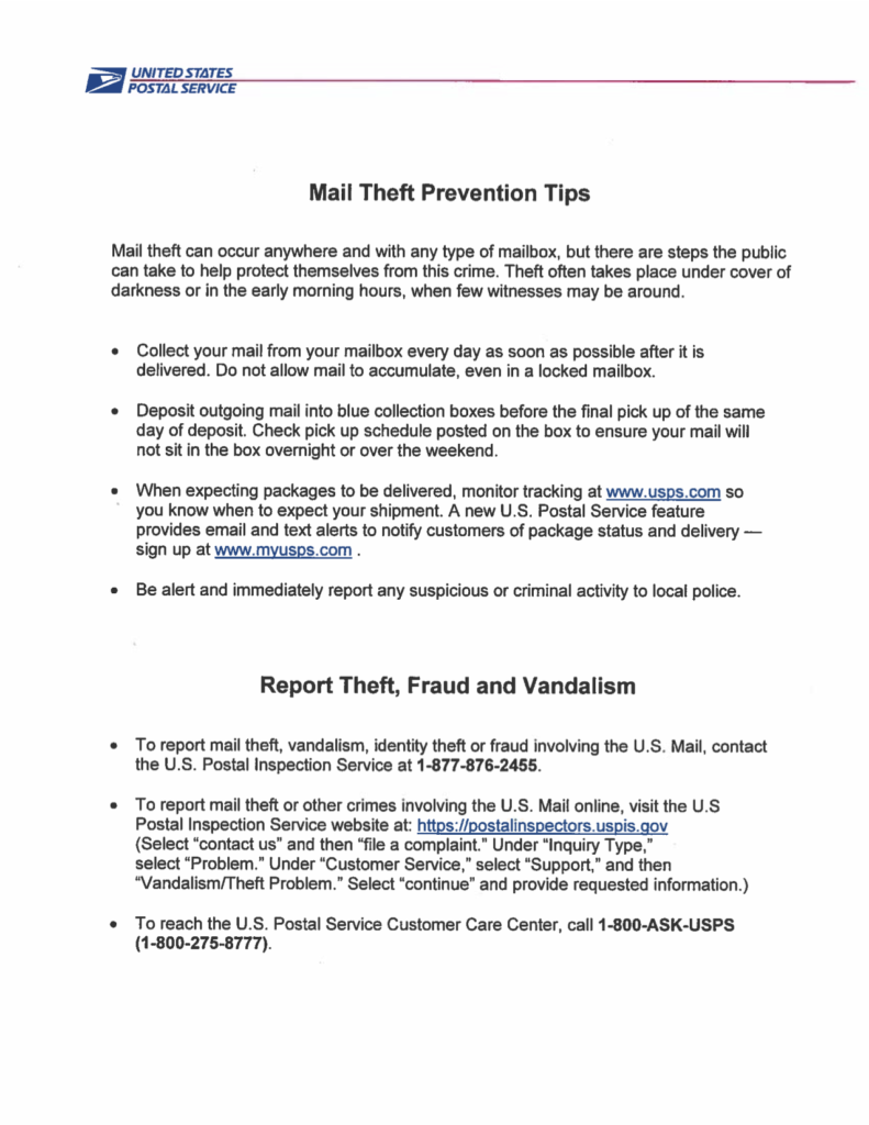 Mail Prevention Tips