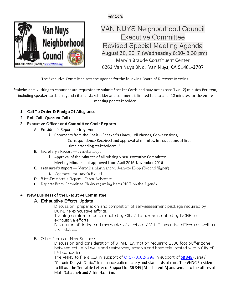 Van Nuys Neighborhood Council Executive Committee Agenda Revised ... ميكرويف دايو