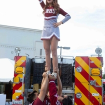 Van Nuys High School Cheerleader held high