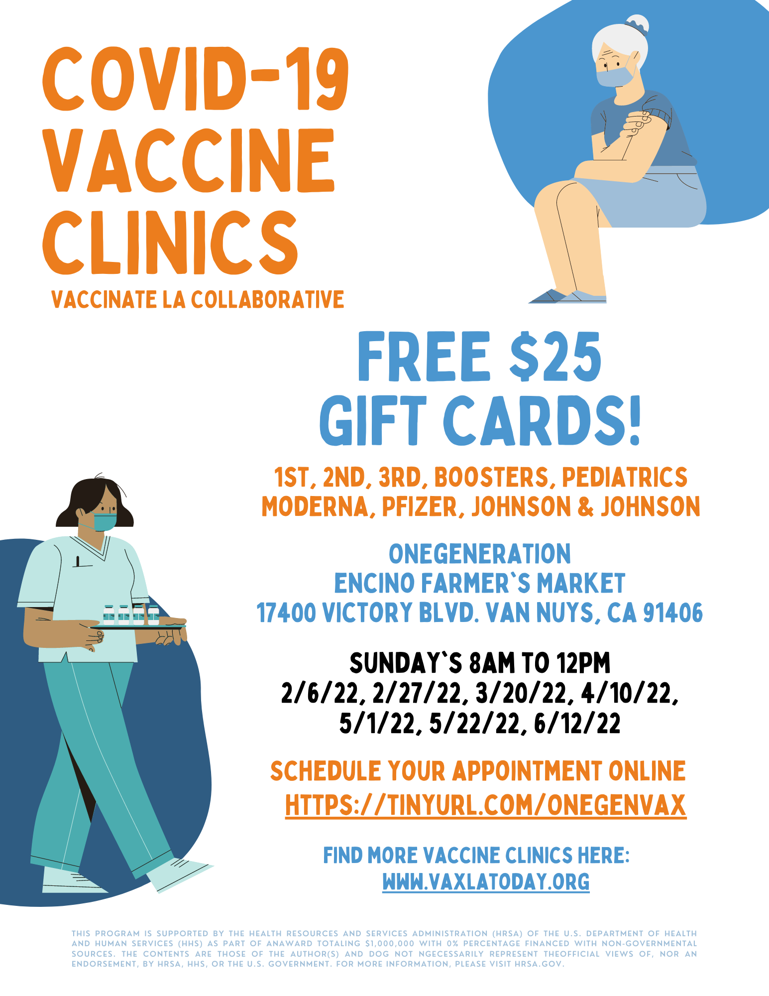 ONEgen Vaccine Clinics Feb - June