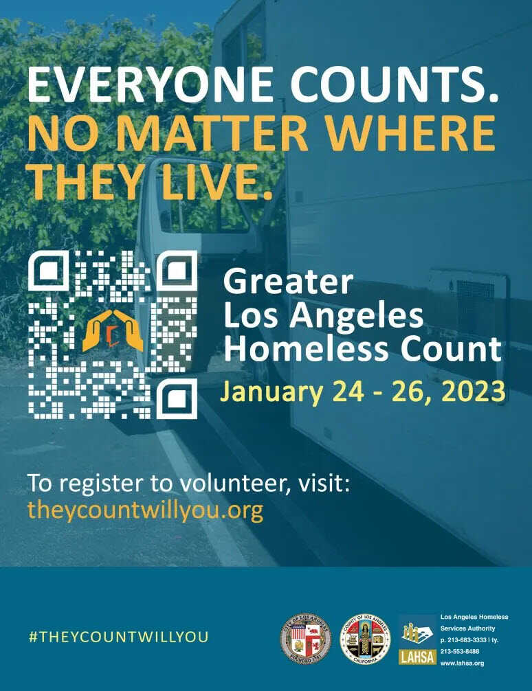 Everyone Counts. No Matter Where They Live. Volunteer for the homeless count