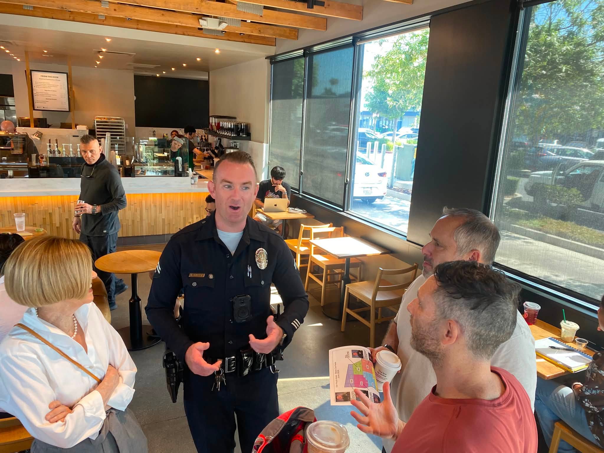 officer talkintg at Coffee with a cop