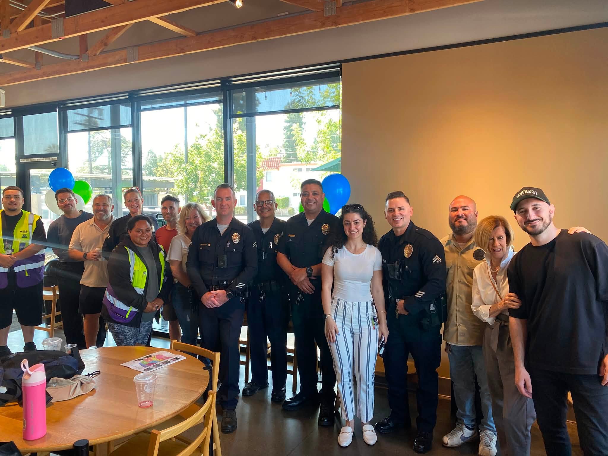 Coffee with a cop officers and guests